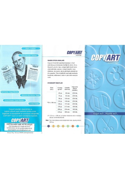 Copyart 25 Tabaka Yırtılmaz Ofset Sentetik Kağıt 70X100Cm 250Mic