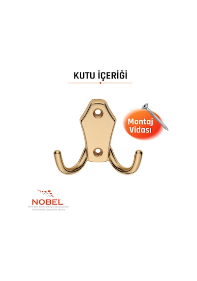 Ri Ko Askı, Metal Vestiyer Askısı, Altin, Duvar Ve Dolap Askılığı 5'li Set Vidalı Altın