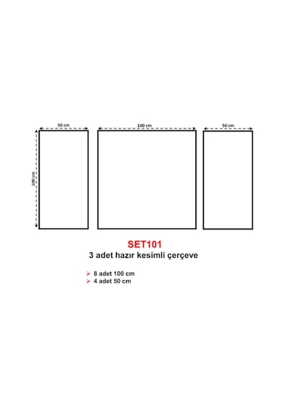 Boyanabilir 3 Adet Hazır Çerçeve 2,5 Cm Set101 Mastik Hediyeli