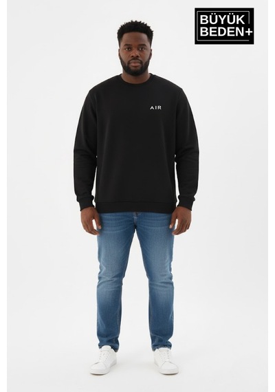 Süperlife Erkek Büyük Beden Ar Baskılı Yaka Kollar Etek Ribana Bisilet Yaka İnce Sweatshirt Spr26bsw956-1 Siyah Süperlife Erkek Büyük Beden Ar Baskılı Yaka Kollar Etek Ribana Bisilet Yaka İnce Sweatshirt Spr26bsw956-1 Siyah