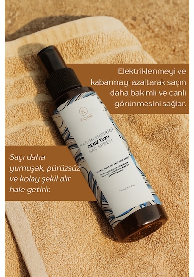 K K-care Cosmetics Doğal Dalga Sağlayan ve Hacim Veren Deniz Tuzu Saç Spreyi 150 ML﻿﻿