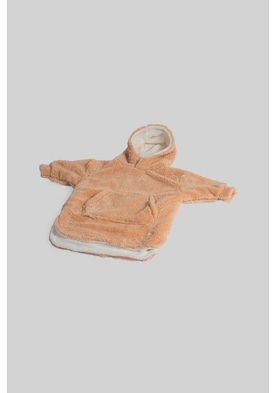 Luckka Heritage Çift Katlı Wellsoft Çocuk Giyilebilir Battaniye - Peluş Panço Oversize - Ztpufbat Bej