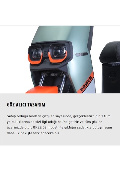 Kuba Gree-08 Elektrikli Moped Gri