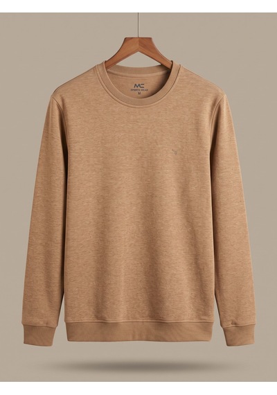 Maccali Erkek Taba Selanik Bisiklet Yaka Sweatshirt