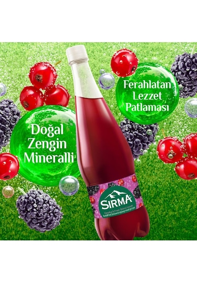 Sırma B Vitaminli Karadut & Frenk Üzümü Aromalı Doğal Maden Suyu 1 Lt X 6 Adet