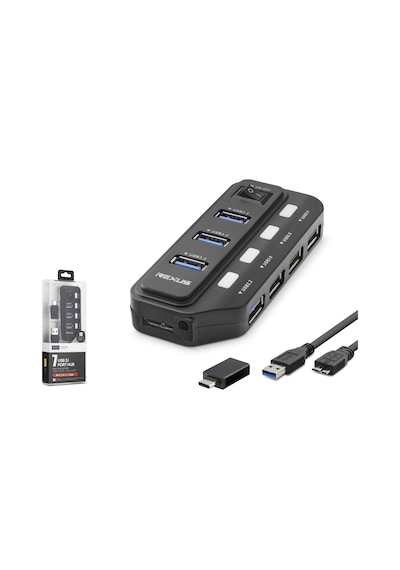 İetop U332 Usb Type-c 3.2 + 2.0 Anahtarlı Hub 7 Port 5 Gbps Siyah