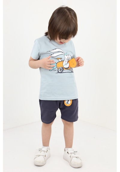 Toontoy Kids Toontoy Erkek Bebek Baskılı Şortlu Takım Yeşil