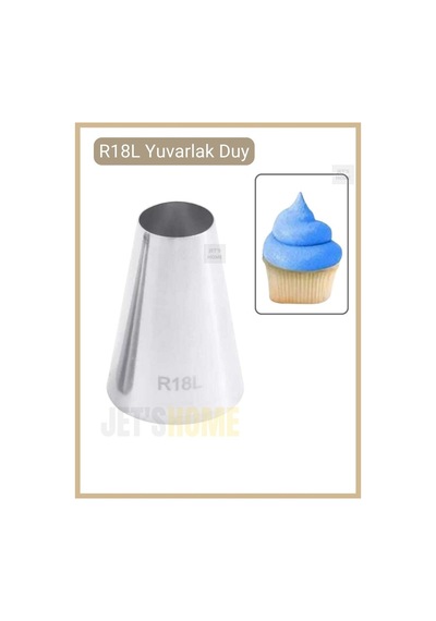 R18l Krema Duyu Büyük Boy Pasta Duyu Paslanmaz Çelik 35x18x48 Mm Metalik Gri