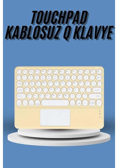 Mey İthalat Touchpad Tüm Cihazlara Uyumlu Bluetooth Klavye Touchpad Slim Kablosuz Wifi Q Klavye