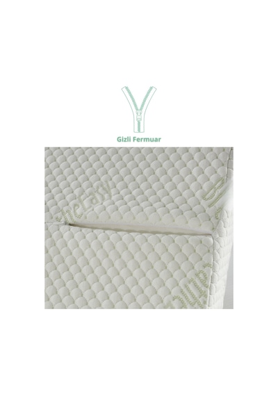 Rudu Breathe Easy Mentollü Yastık Kılıfı Çift Taraflı Visco Visko 51x41x13-11cm Beyaz - Yeşil