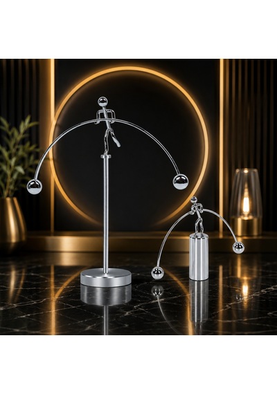 Yüksek Kalite 2 Pcs Dynamic Balancing İnstrument 2 Adet Metal Denge Adam Dekor Obje Yılbaşı Hediyesi