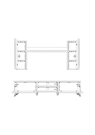 Decoraktiv Eko 5d Mdf Dvd Retro Tv Ünitesi Tv Sehpası Beyaz - Antrasit