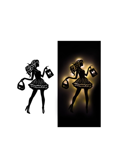 Led Işıklı Kişiselleştirilebilir Kadın Temalı Tablo Laura Dekoratif Gece Lambası Sarı - 737249542 Sarı