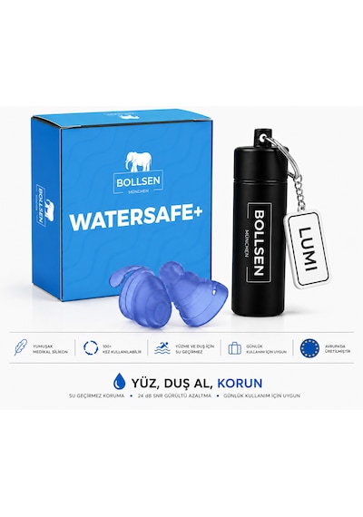 Watersafe+ Yüzme Kulak Tıkacı Su Geçirmez Silikon Havuz, Deniz, Duş Ve Banyo İçin 24 Db, Yeniden Kullanılabilir