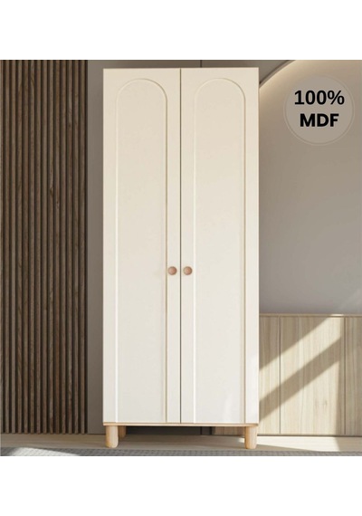 Papatya 2 Kapak Mdf Ayaklı Tasarım Gardırop Aytaşı
