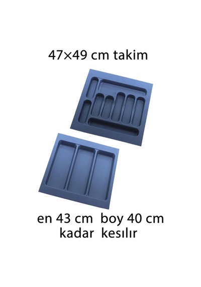 Kesilebilir Çekmece İçi 47x49 Kaşıklık Ve Kepçelik Set Gri