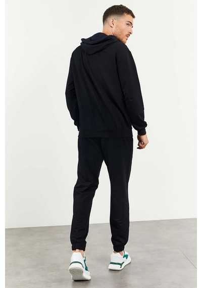 Tommy Life Lacivert Kapüşonlu Kanguru Cep Lastik Paça Erkek Oversize Eşofman Takımı - 85117 Lacivert