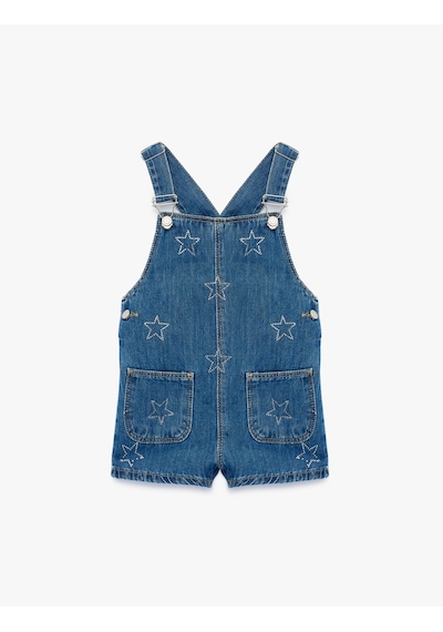Koton Cepli Yıldız İşlemeli Pamuklu Kare Yaka Askılı Denim Salopet Tulum Orta İndigo 7wmg80003ad Koton Cepli Yıldız İşlemeli Pamuklu Kare Yaka Askılı Denim Salopet Tulum Orta İndigo 7wmg80003ad