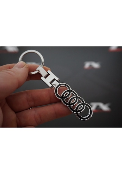 Audi Halka Logo Krom Metal Çift Yön Anahtarlık