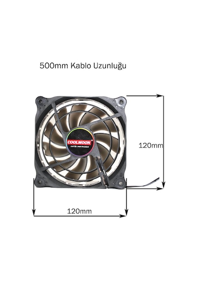 Coolmoon Rgb 12Cm Kasa Fanı 16 Milyon Renk Işıklı Rainbow Fan
