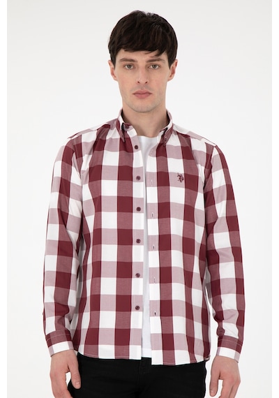 U.s. Polo Assn. Erkek Bordo Gömlek Desenli 50296595-vr014 Bordo