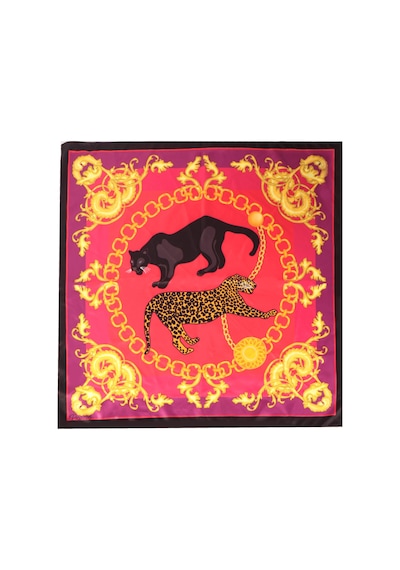 Inno 60x60 Cm Premium Saten Desenli Dikişli Fular Lacivert
