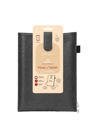 Yeni Nesil Kitap Ve Tablet Çantası - Özel Deri Dokulu Antrasit Ephesus Yayınları