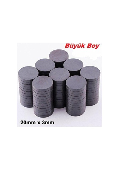 Dünya Magnet 200 Adet 20x3 Büyük Yuvarlak Ferrit Mıknatıs -kokulu Taş-nişan Süsleme Mıknatısı 2