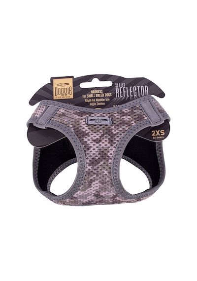 Doggie Havalı Dokuma Reflektör Serisi Küçük Irk Göğüs Tasması Kamuflaj 2XS-26-30Cm Kamuflaj