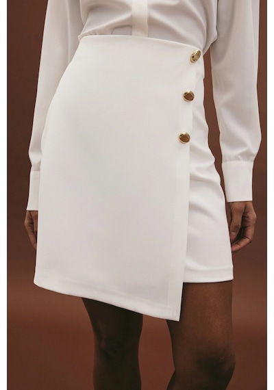 Sateen Lucy Mini Etek - Ekru Ekru