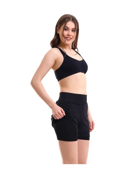 Winmoda34 Deniz Şortu Içten Taytlı Siyah