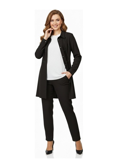 Nazal Kadın Taşlı Bluz Pantolon Tunik 3 Lü Takım Bgl-st04733 Siyah