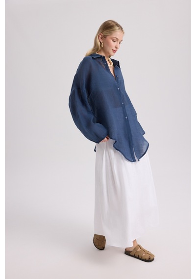 Mai Collection Mai Studios Co. Lyra Oversize Lacivert Gömlek Lacıvert