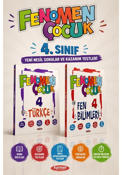 Fenomen 4.sınıf Türkçe Ve Fen Soru Bankası Seti Konu Özetli Yeni Nesil 2 Kitap Güncel Basım Müfredat