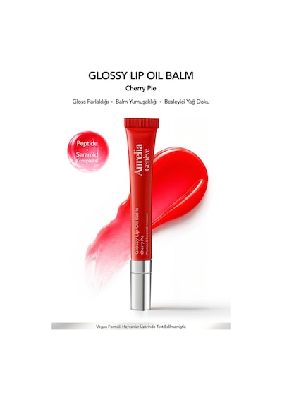Aurelia Geneve Glossy Lip Oil Nemlendirici Etkili Renkli Lip Balm Cherry Pie 12 ML