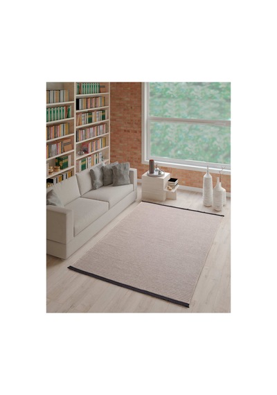 Paradis Bej Fitilli Desen Şönil Kilim Makinede Yıkanabilir Kaymaz Taban Halı Yolluk Fitilkilim
