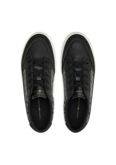 Tommy Hilfiger Kadın Siyah Vulc Deri Monogram Sneaker Çok Renkli