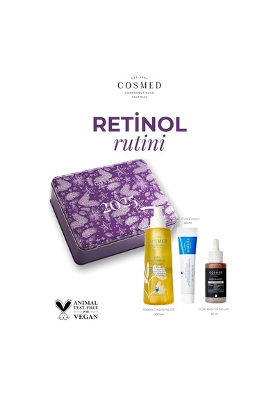 Cosmed 2025 Retinol Rutini Set - Yüz Temizleme Jeli, Cica Krem Ve Retinol Serum