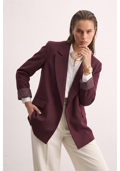 Barrels And Oıl Kadın Klasik Blazer Ceket - Mürdüm Mürdüm