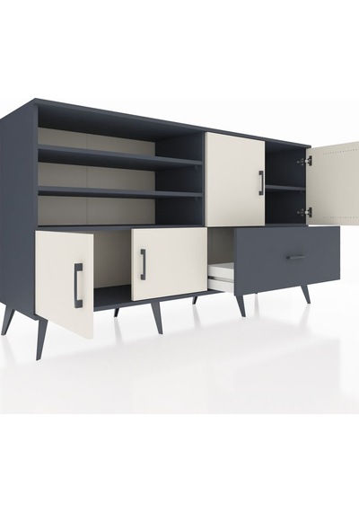 Hyperion Konsol 5 Raflı Tek Çekmeceli 4 Kapaklı 176x44x99 Antrasi Antrasit-aytaşı/antrasit Hyperion Konsol 5 Raflı Tek Çekmeceli 4 Kapaklı 176x44x99 Antrasi Antrasit-aytaşı/antrasit