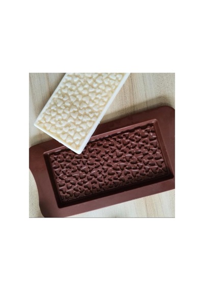 Çikolata Kalıbı Silikon Mini Kalp Kahverengi
