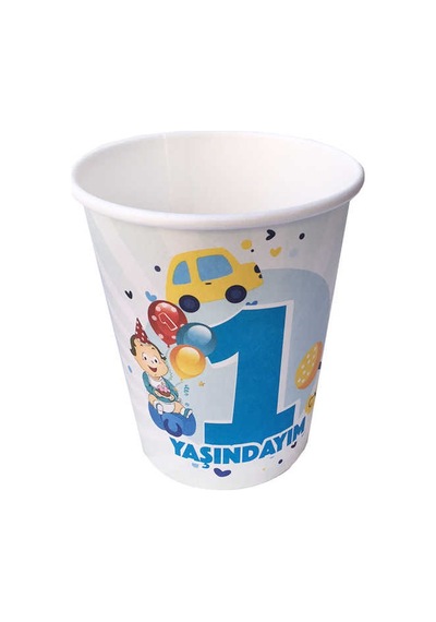 BARDAK KARTON 1 YAŞINDAYIM MAVİ 8oz PK:8
