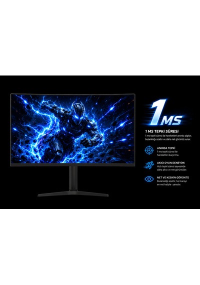 Bronzturq 27" 200hz 1 Ms Dp + Hdmı Qhd 2560x1440 Kavisli Monitör Btq270qhd165-aa