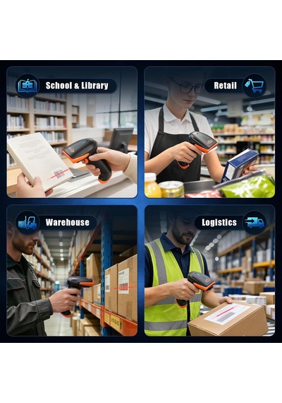 Hw0002 Kablosuz Barkod Okuyucu, 1d/2d/qr Kod Tarayıcı, Bluetooth/2.4g/usb 3 Ü 1 Arada, Titreşim Uyarılı & Şarj Göstergeli, Stand Dahil