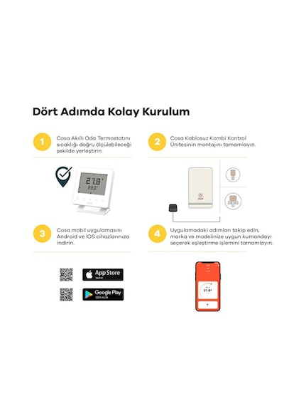 Cosa Akıllı Oda Termostatı Kablosuz Kombi Kontrolü V5