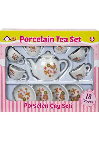Porselen Çay Takımı 13 Parça Beyaz