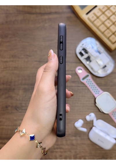 Samsung Galaxy A33 Uyumlu Premium Deri Dokulu Darbelere Karşı Dayanıklı Nazal Silikon Kılıf Siyah