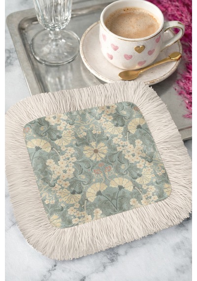 Vintage Zarif Saçaklı Sunum Peçetesi-çiçek Motifli Eklektik Yeşil Krem Bardak Altlığı Servis Mendili Sedefli Toprak Bordo Vintage Zarif Saçaklı Sunum Peçetesi-çiçek Motifli Eklektik Yeşil Krem Bardak Altlığı Servis Mendili Sedefli Toprak Bordo