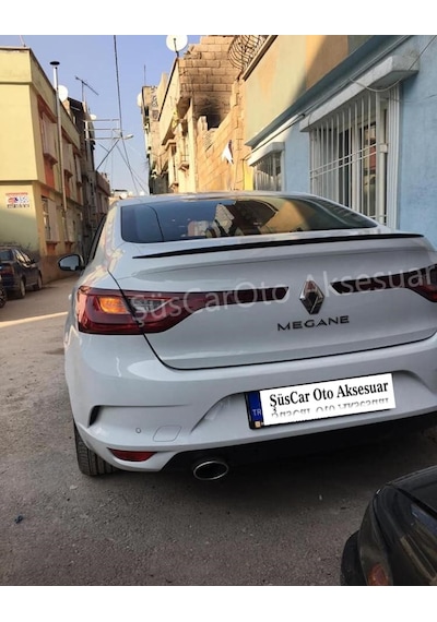 Renault Megane 4 Sedan Kasa Bagaj Üstü Spoiler Piano Black-Beyaz Parlak Siyah N11.2968
