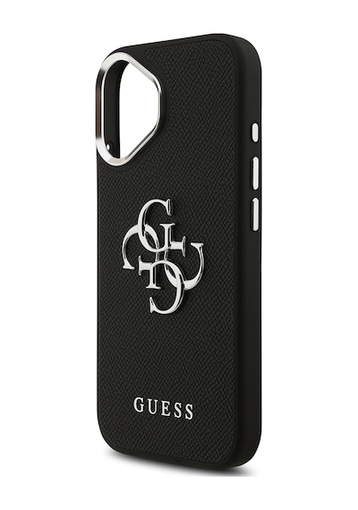 Apple Uyumlu iPhone 17 Kılıf Guess Lisanslı Pu Deri 4g Büyük Metal Logo Dizaynlı Kapak Siyah